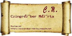 Czingráber Márta névjegykártya